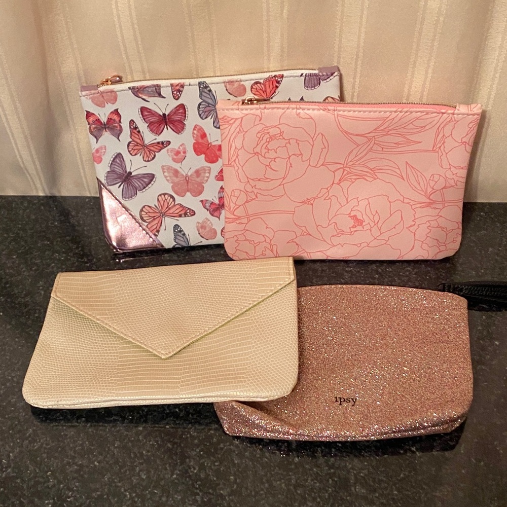 Set of 4 Ipsy Cosmetic Bags
